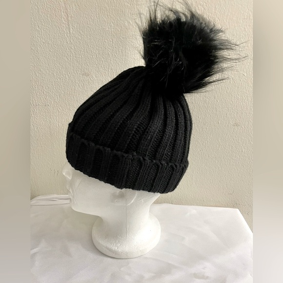 FURTALK Kids Winter Knitted Pom Beanie Bobble Hat Cotton Lined Faux Fur Ball - Picture 6 of 8
